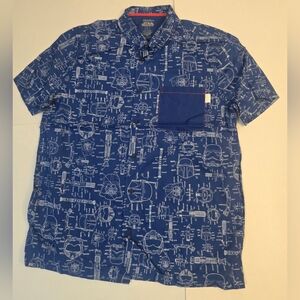 Men's Blue Short-Sleeve Star Wars Blueprint Shirt